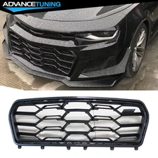 Fits 16-24 Chevy Camaro ZL1 1LE Style Front Bumper Lower Grille Black - PP