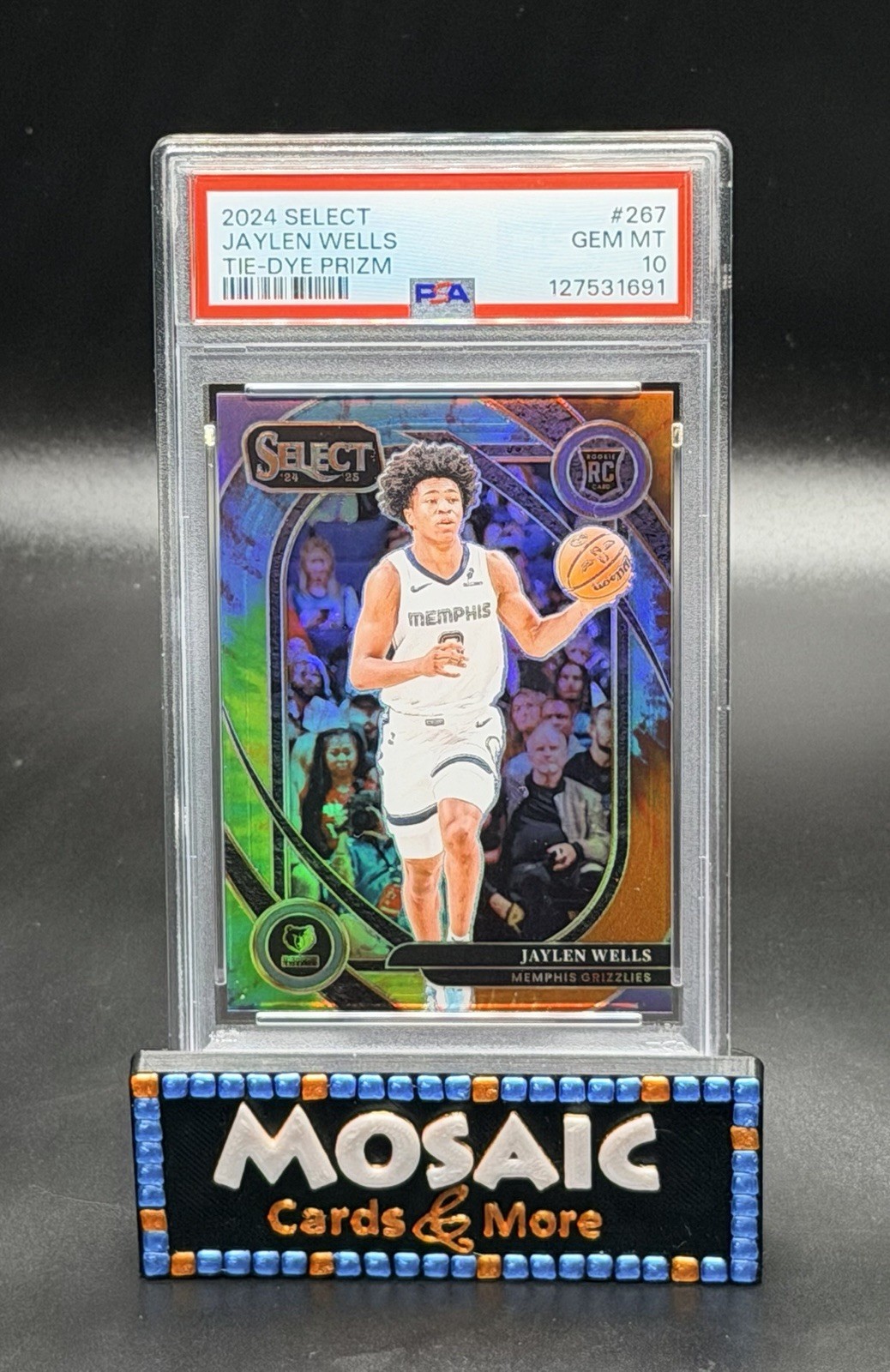 2024 Select Tie-Dye Prizm #267 Jaylen Wells RC Rookie SP /25 PSA 10 GEM MT Griz