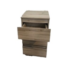 B&M Sienna 3 drawer oak bedside table