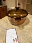 Vtg Vision Corning Ware Amber 4.5  Liter Dutch Oven w/ Pyrex Lid  USA