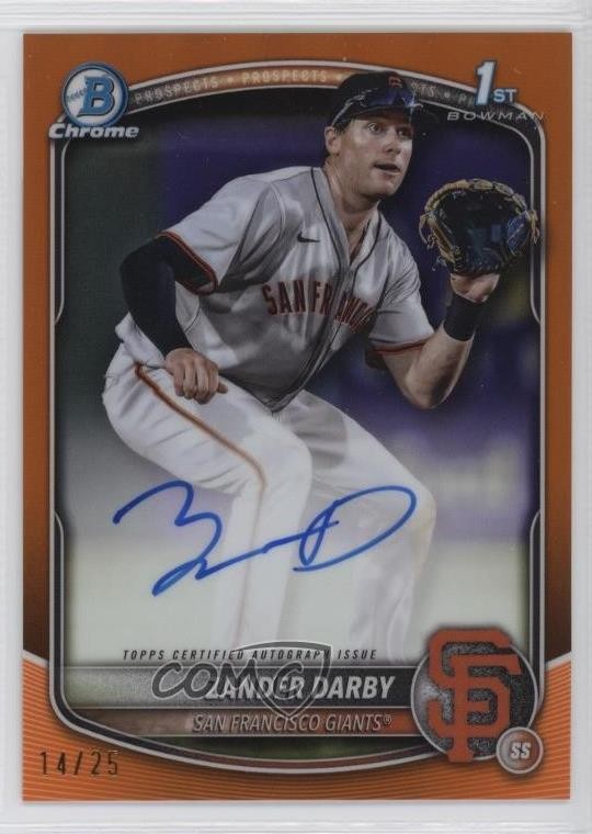 2025 Bowman Chrome Prospect Orange Refractor 14/25 Zander Darby #CPA-ZD Auto