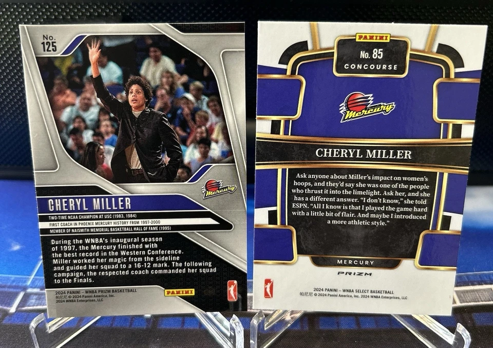 2024 Panini Select WNBA - Concourse Cheryl Miller #85 Silver Flash Prizm & #125 - Image 2 of 2