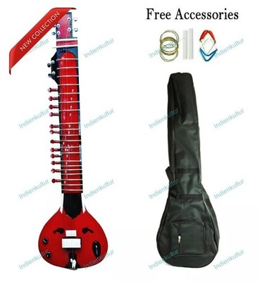 New  Musical String Electric Travel Sitar Best Quality Hand Painted Tun Wood