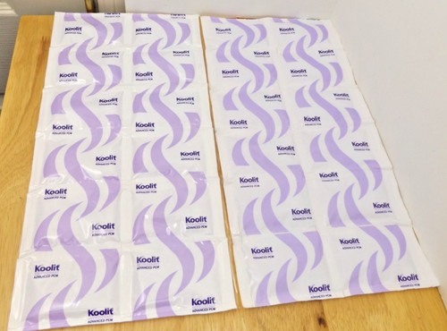 Koolit Ice Pack Shipping Refrigerant Advanced PCM 12 Pocket Sheet Set of 2 EUC