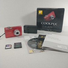 Nikon Coolpix S205 12MP Digital Camera In Box  Battery SD Charger  Manuals