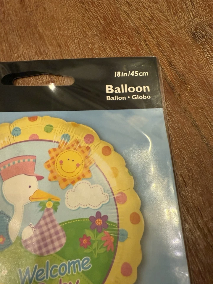 6x Welcome Baby Stork Foil Balloon 18" Round Party Decoration Baby Shower USA - Image 3 of 4