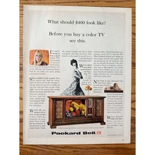 1967 Packard Bell Color TV Vintage Print Ad Console Television