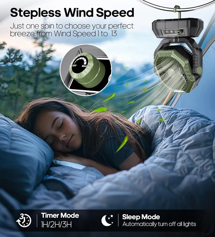 Uniqwamo 便携式充电风扇 适用于 Milwaukee M18 18V 48-11-1850 48-11-186... — 第 4/4 张图片