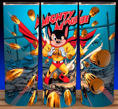 Mighty Mouse Cartoon Classic Cup Mug Tumbler 20oz