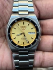 Seiko 5 Automatic Men 7s26-0980 Golden Dial Japan Made Wrist Watch, Rare Vintage