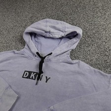 DKNY Hoodie Womens S Purple Logo Pullover Sweatshirt Sweater Donna Karan PReppy