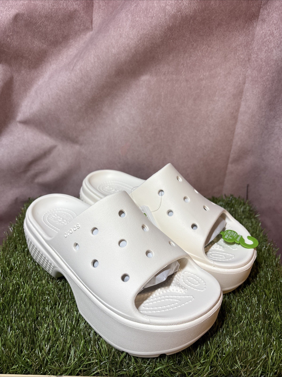 Crocs Stomp Slide Thermoplastic Chalk Slides New