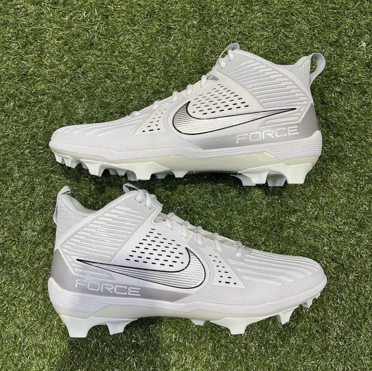 Nike Force Savage Pro 3 Men\'s Size 14 White Silver Football Cleats‎ DA5453-104 Nike Force Savage Pro 3 Lineman Football White Cleats DA5453  main image 2
