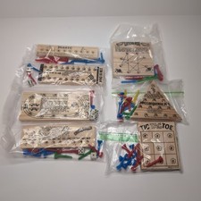 7 Piece Set Wood Peg Board Games
