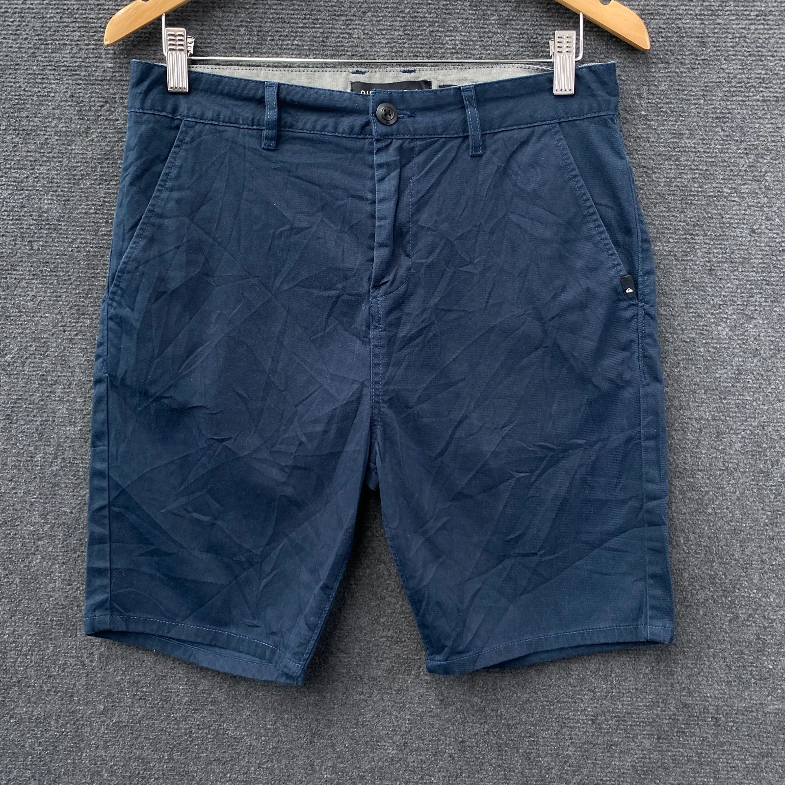 Quiksilver Everyday Chino Shorts Mens Size 30 Straight Fit Navy Twill Mid Rise