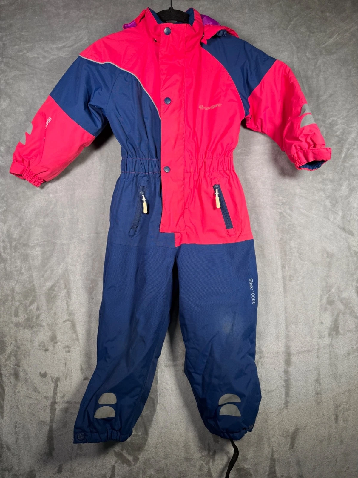 Navigare Kid Sport Snow Ski Suit 1 Piece Pink Purple Multicolor Hooded Size 4