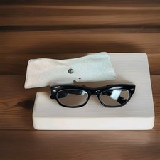 Swank 1960s Vintage Sunglasses Black Frame 44-19 Made In Italy