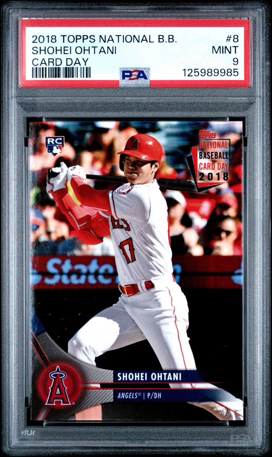 2018 TOPPS NATIONAL BASEBALL CARD DAY #8 SHOHEI OHTANI ROOKIE RC PSA 9