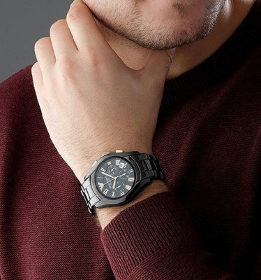 Emporio Armani Ceramica Black Men's Watch - (AR1410) for sale