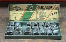 Thorsen No. 3808 Seven Sae Swivel Wobble Sockets In Metal Box Usa