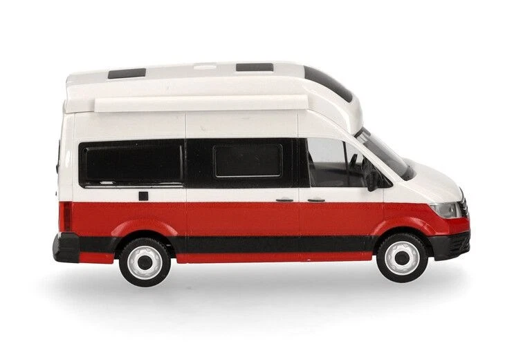 HERPA, VOLKSWAGEN Crafter Grand California 600 beige et rouge, échelle 1/87, ... - Photo 3/4
