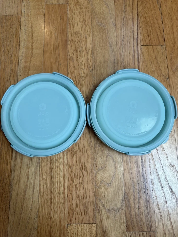 Cuencos Plegables STOJO (Juego de 2) Aguamarina Translúcida 36oz Silicona Reutilizable Foto 4 de 4