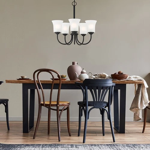 Designers Fountain D278M-5CH Bronson 5 Light 20"W Chandelier - Black - Picture 3 of 6