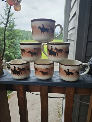 Montana Lifestyle / Traditional ☆Thomas Norby☆ Cowboy &Horse Western Coffee Cups