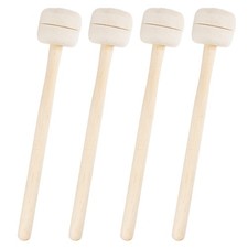 YOUEON 2 Pairs Drum Mallets Felt, 13.4 Inch Long Wool Felt Stick Beige