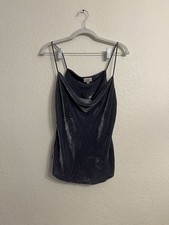 AG Adriano Goldschmied Velvet Camisole Tank Top Blue XS Spaghetti Strap