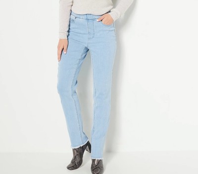 Isaac Mizrahi Live Tall True Denim Frayed Hem Jeans Size 30WT Blue A467143