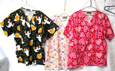 ua scrubs lot of 3 , easter valentines halloween size small holliday assortment