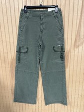 NWT American Eagle High-rise Baggy Wide-leg Olive Drab Stretch Women  s Size 2