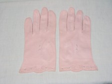 Vintage Cotton Kayser Women's Gloves size 7.5 made in Philippines Pale Pink