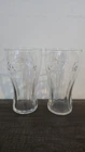 2 Vtg McDonald's Coca Cola Coke Clear Glass 16oz Drinking Glasses Tumbler
