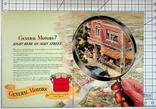 Vintage General Motors "Right Here on Main Street" Car Dealer Ad Ephemera