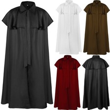 Mens Medieval Renaissance Warrior Cloak Halloween Women Vampire Witch Cloak