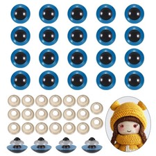 16mm Safety Eyes, 20Pcs Realistic Doll Crocheting Safety Eyes Blue