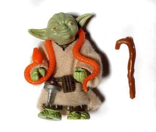 Vintage 1980 Kenner Yoda ESB Figure Complete w/ Belt & Orange Snake HK