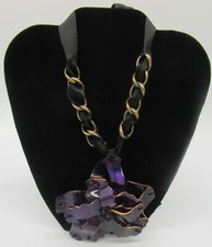 Collana con ciondolo dichiarazione fiore corno blu MARNI 