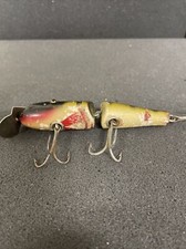 Vintage Old Wood Fishing Lure Jointed Pikie Injured