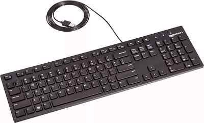 Amazon Basics Low-Profile Wired USB Keyboard with US Layout (QWERTY), Black