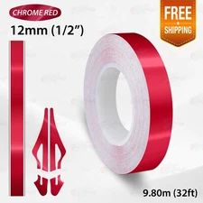CHROME RED 1/2" 12mm PIN STRIPE Car Model Streamline TAPE Decal Vinyl Sticker