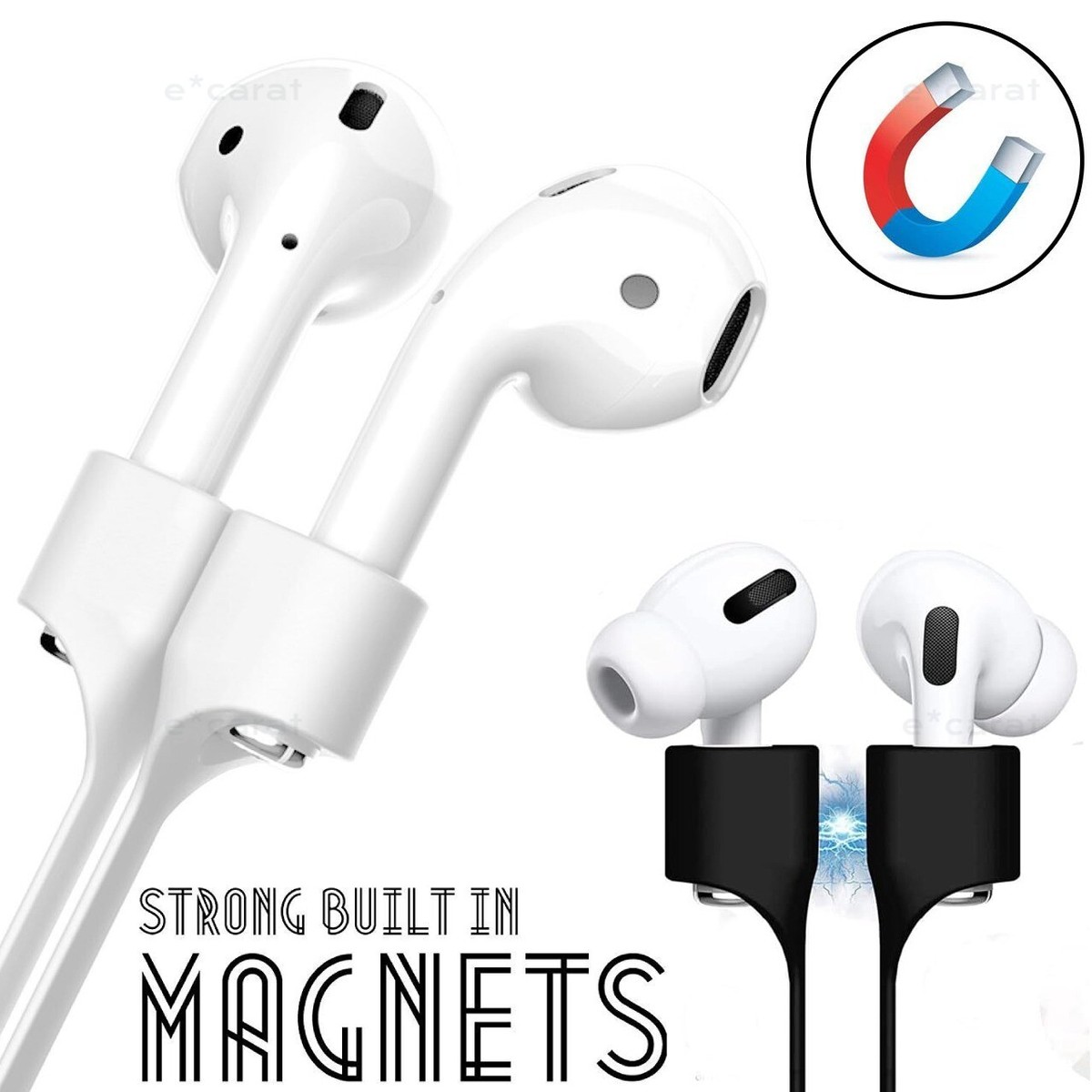 2-Pack Magnetic Strap Neck Rope Lanyard Holder for Apple AirPods