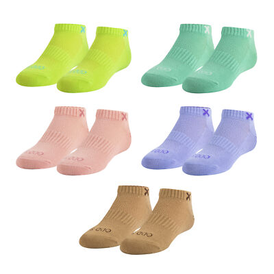 Basix Kids Ankle Socks, Durable Comfort Cotton, Solid Pastel 5 Pack, Ages 7-10