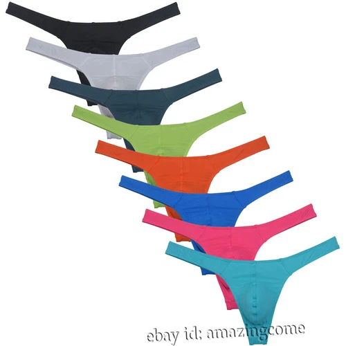 Men Thongs Bikini Underwear G-string Jockstrap Swimwear Guy Hipster T-back