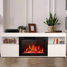 59" Electric Fireplace Mantel Wooden Surround Free Standing TV Stand