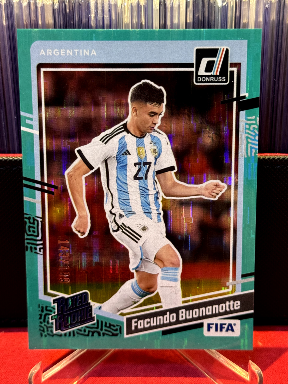 FACUNDO BUONANOTTE #143/199 AQUA 2023-24 Panini DONRUSS FIFA ARGENTINA RC