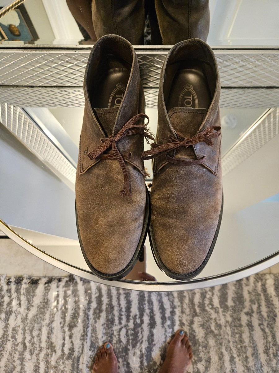 Tod\'s Brown Suede Chukka Boots with Black Sole Man BROWN Desert Boots in Suede XXM59K00D80RE09MCS611 | Tods main image 4