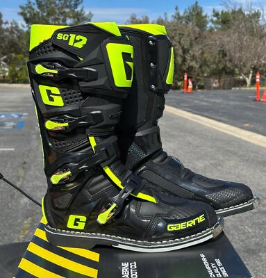 Gaerne SG-12 Boots - Black/Fluorescent Yellow - CLOSEOUT | eBay